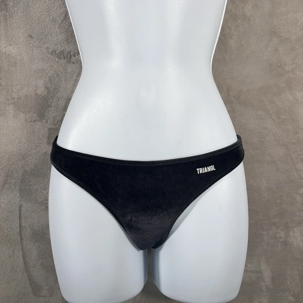 TRIANGL Bikini Set Womens Size Small Black Neoprene Two Piece Swimwear Resort